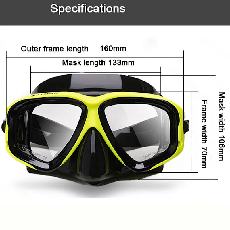 Professional Diving Equipment For Adults Snorkel Mask Combo With Fins For Snorkeling Swimming Under Water Sports