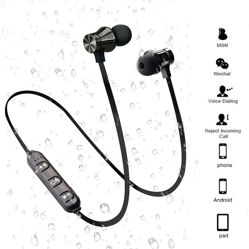 Magnetic Wireless Earphone Bluetooth Earphone Stereo Sports Waterproof Earbuds Wireless in-ear Headset with Mic