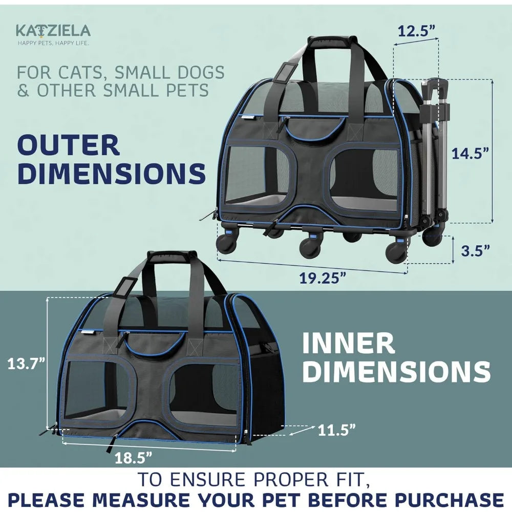 Pet Carrier - Airline Approved Dog Carrier - TSA Approved Pet Carrier for Small Dogs and Cats - Travel Airplane Dog Carriers