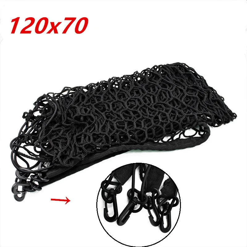 120/70*70cm Car Trunk Net Boot String Mesh Elastic Nylon Rear Back Cargo Trunk Storage Organizer Luggage Net Holder