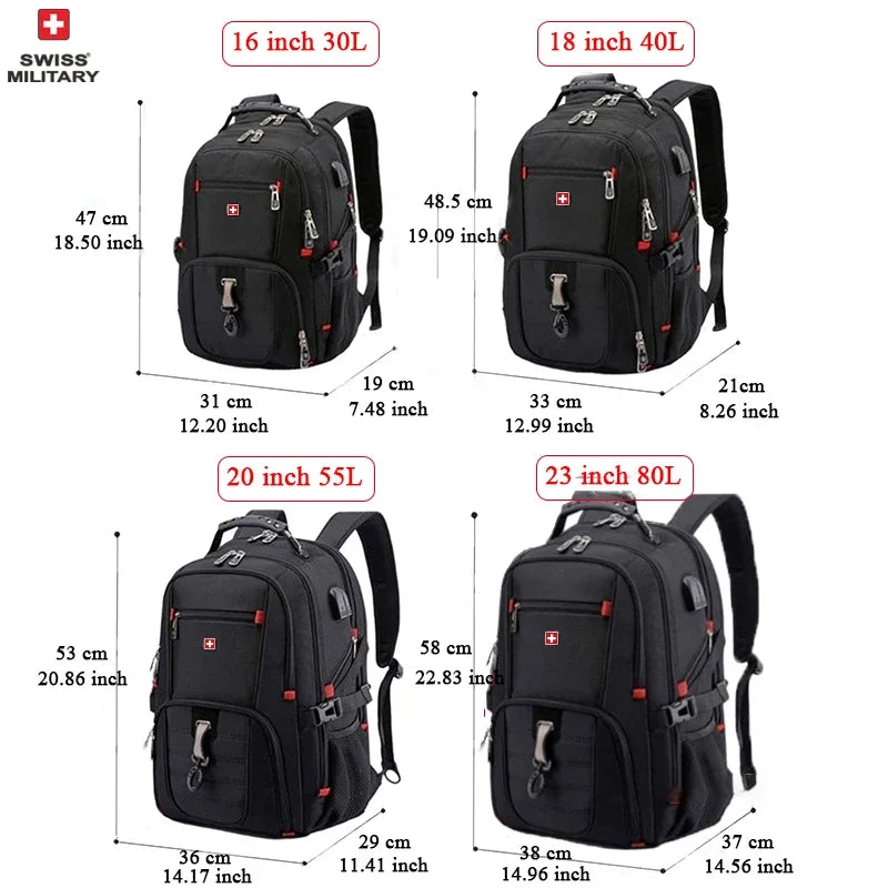 Waterproof Men's Backpack 15.6/17 Inch Laptop Backpacks School Travel Bags Swiss-style Large Capacity Business Bagpack Mochila