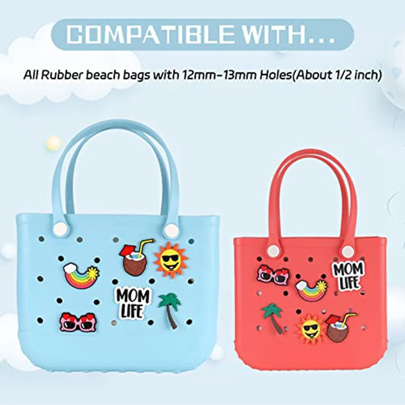 Beach Bag Accessories Charms 3" Beach Charm Accessories for Rubber Beach Totes with 0.5'' dia Holes