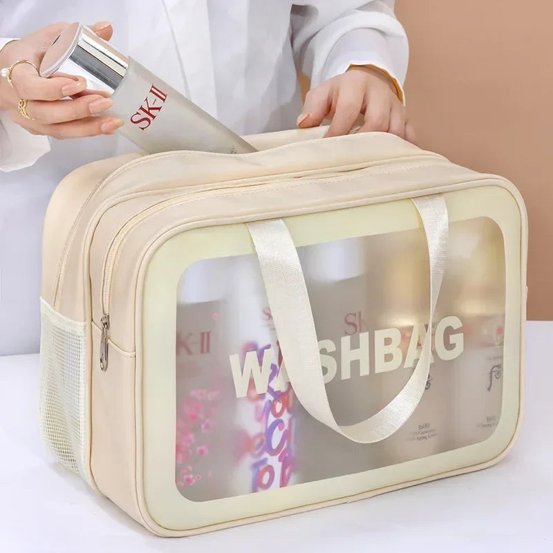 Portable travel Wash Bag Women cosmetic storage bag Large Capacity Makeup bag essential for swimming Dry-Wet separation handbag