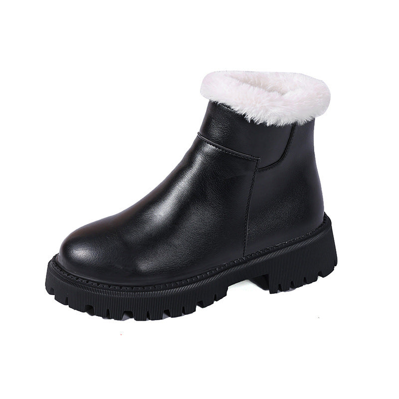 Insulated Cotton-padded Shoes Martin Boots Plus Size Thick Bottom Chunky Heel Bootie